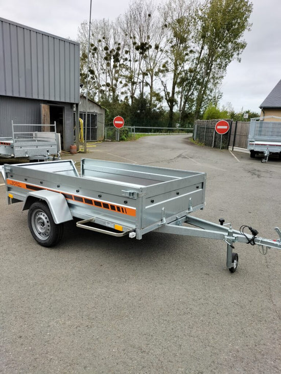 Remolque de carga BOG723 de 1 eje 233 x 132 cm – Chasis reforzado galvanizado en caliente, 500/750 kg