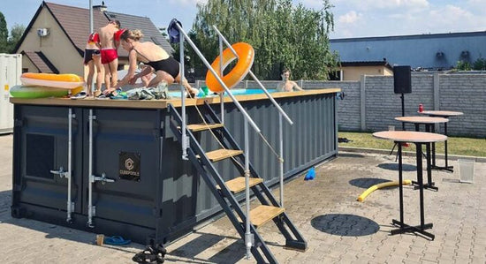 PISCINA CONTENEDOR 6,2Mx 2,5M LISTA PARA USAR, PAQUETE CONFORT
