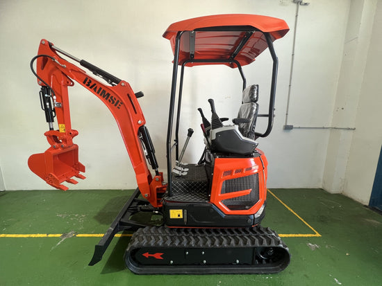 Mini Escavadeira Giratória BAIMSE 1800 kg, Motor Kubota de 3 Cilindros