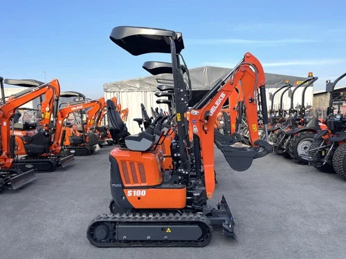 Miniescavadora compacta Deleks s100 1 tonelada, motor diesel de 3 cilindros, giro zero